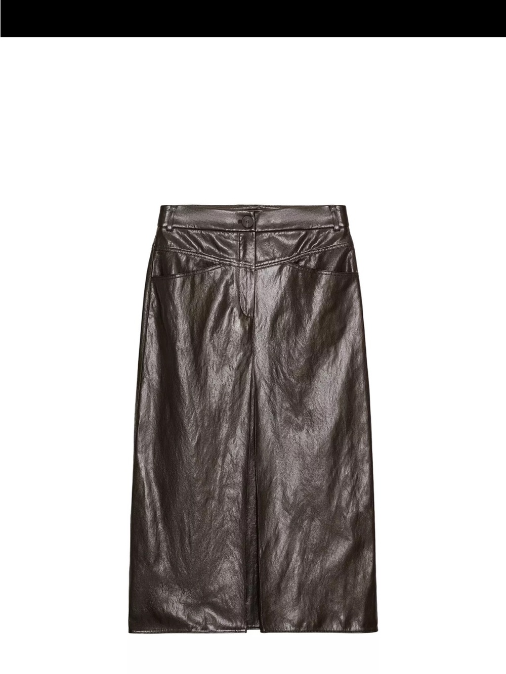 Zara faux leather midi skirt